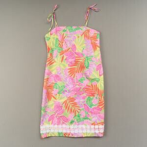 Lilly Pulitzer Girls Sundress Size 16 Pink Floral Smocked